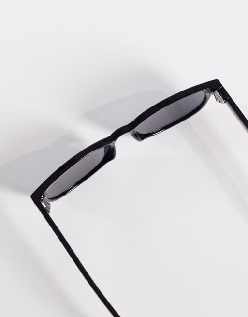 A.Kjaerbede Charlie slim rectangular sunglasses in black, 2 of 3