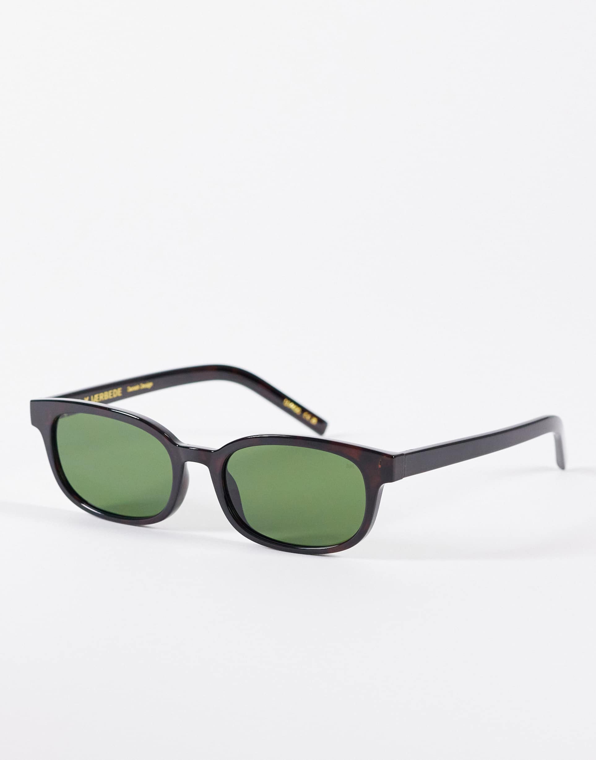 a.kjaerbede charlie slim rectangular sunglasses in demi tortoise