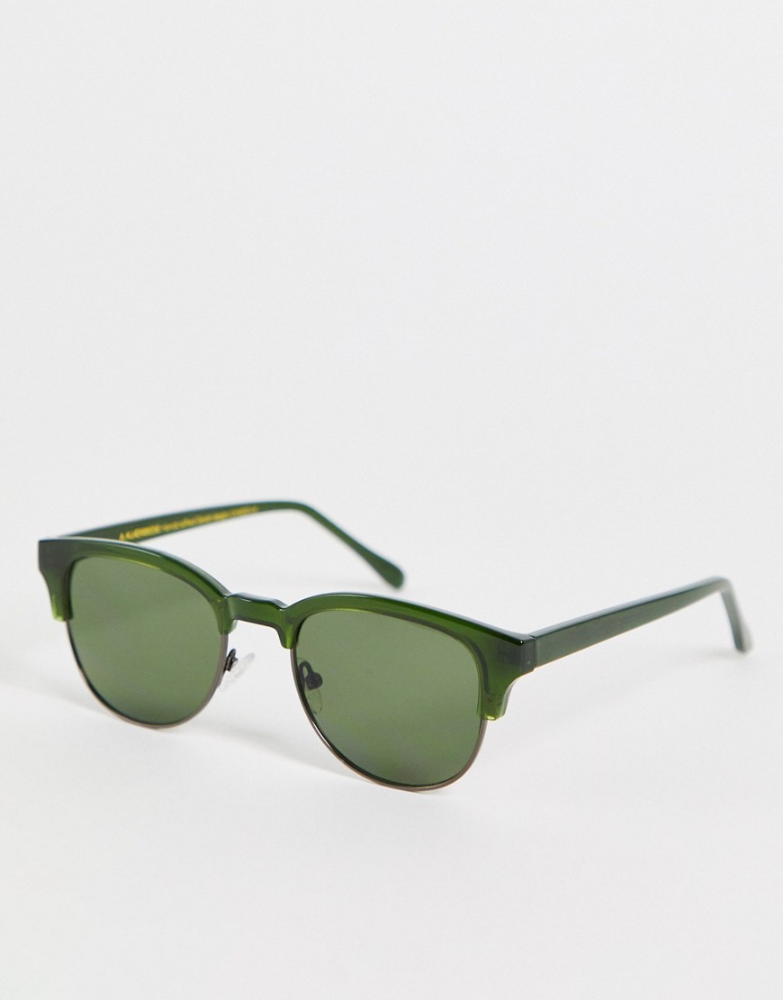 A.Kjaerbede Club Bate unisex square sunglasses in dark green