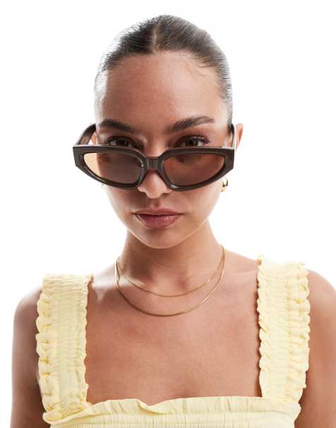 A.Kjaerbede Ella cateye sunglasses in chocolate brown - view 1