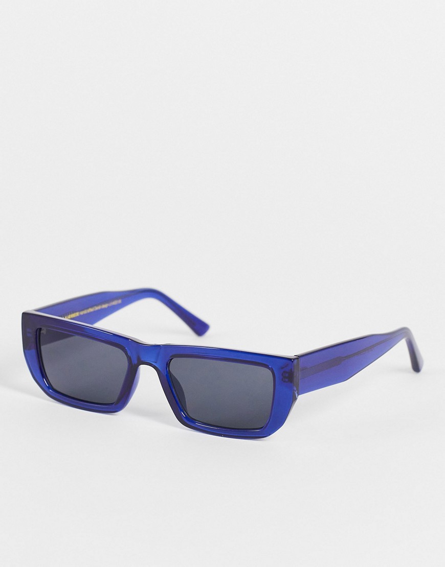 A.kjaerbede Fame Square Sunglasses In Dark Blue Transparent