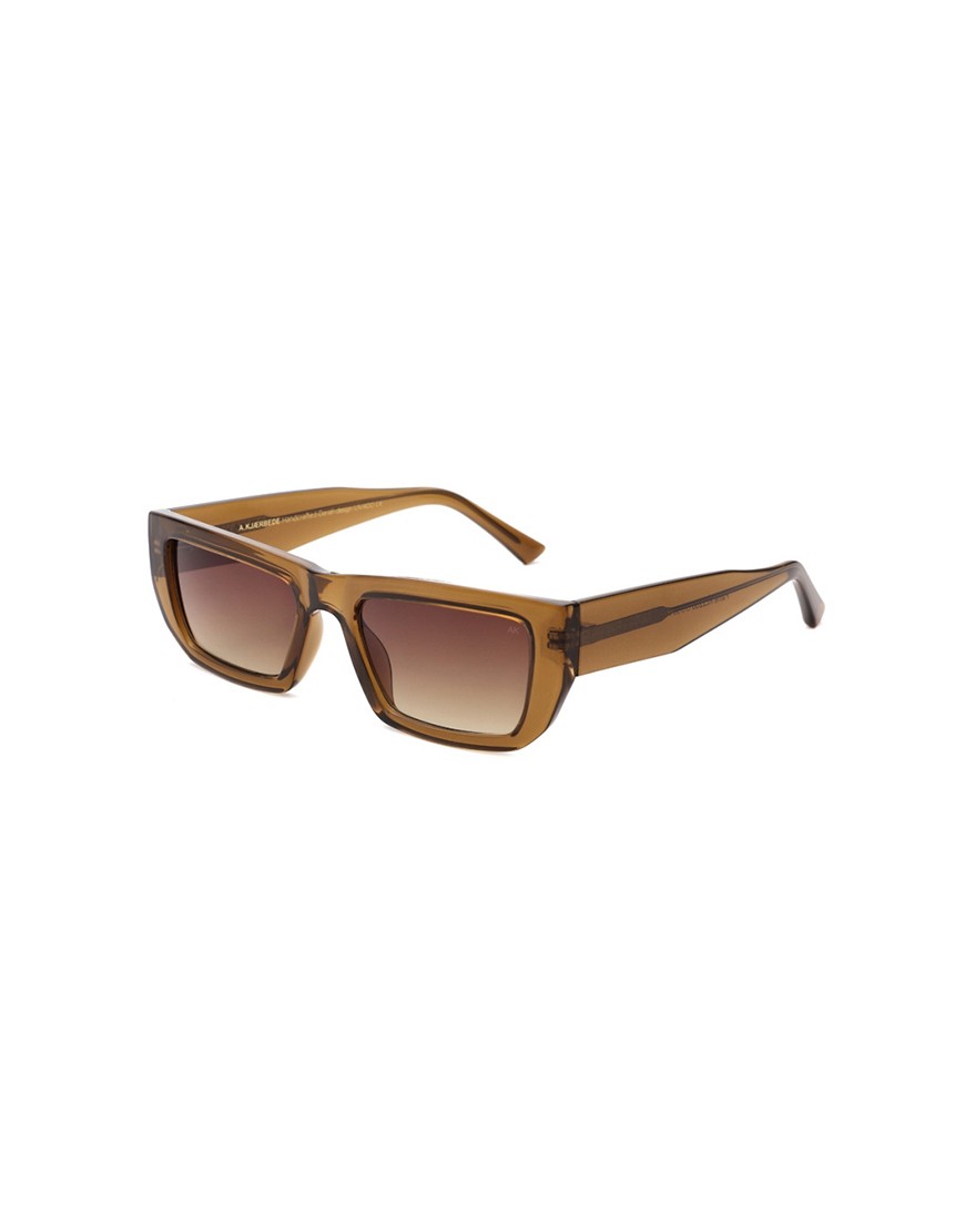 A.kjaerbede Fame Square Sunglasses In Smoke Transparent-gray