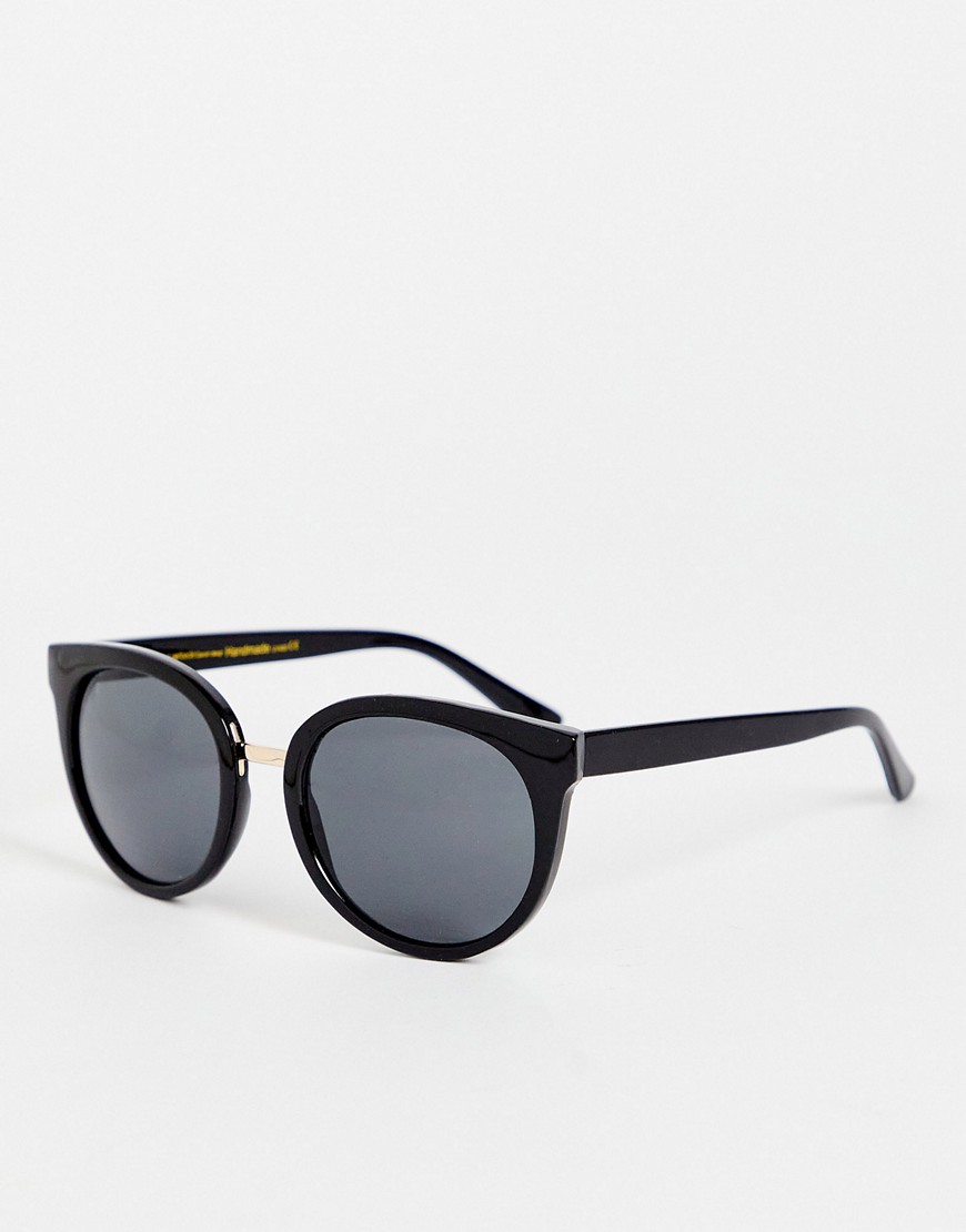 A.Kjaerbede Gray round cat eye sunglasses in black