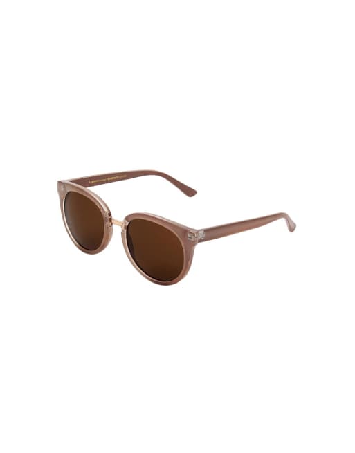 A.Kjaerbede Gray round cat eye sunglasses in light grey