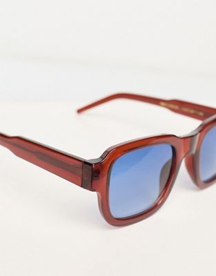A.Kjaerbede Halo square sunglasses in brown transparent - ASOS Price Checker