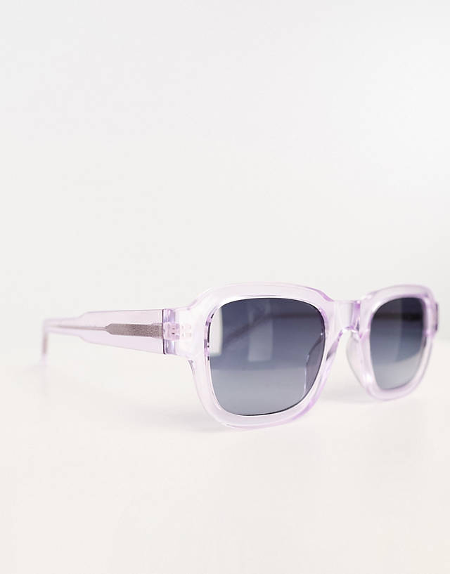 A.Kjaerbede - halo square festival sunglasses in lavender transparent