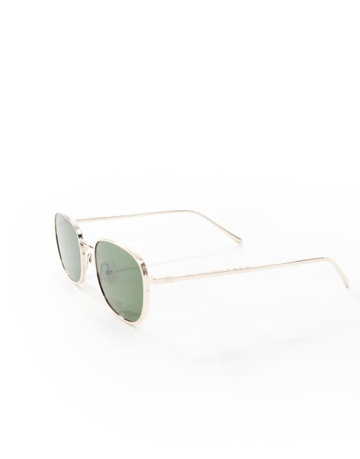 A.Kjaerbede Hello round metal frame sunglasses in gold, 4 of 4