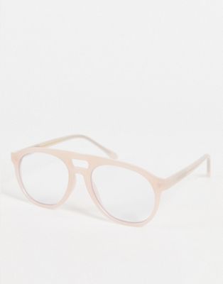A.Kjaerbede Henry blue light glasses in dusty pink - ASOS Price Checker
