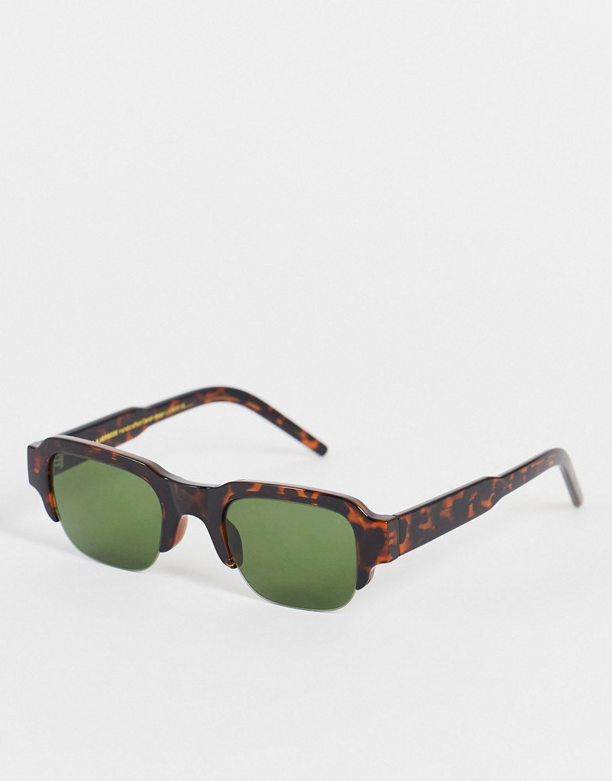 A.kjaerbede Hold Square Sunglasses In Demi Tortoise-brown