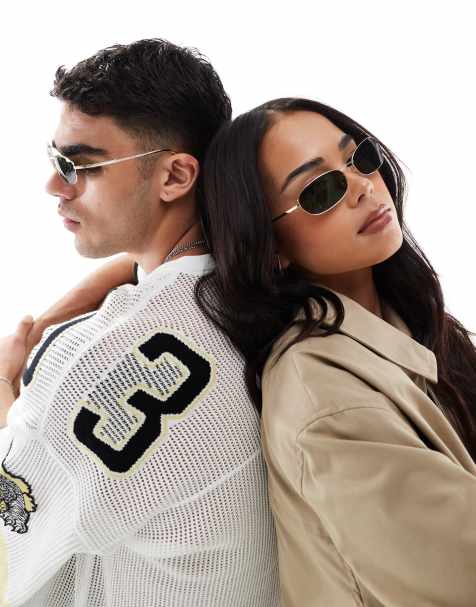 A.Kjaerbede – Jack – Rechteckige Sonnenbrille mit goldfarbenem Metallrahmen - view 1