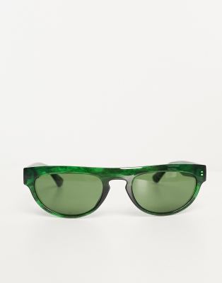 Occhiali Da Sole Rotondi Stile Vintage Con Lenti In Vetro Verde E Montatura Oro - Ispirati A Johnny Depp