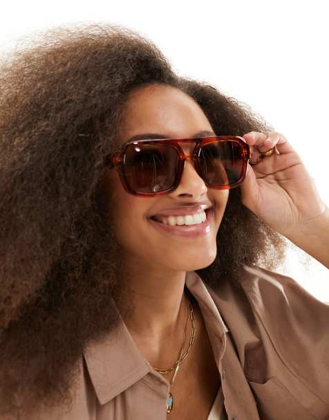 A.Kjaerbede kaya aviator sunglasses in havana - view 1