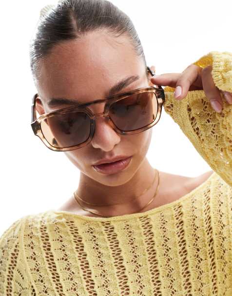 A.Kjaerbede Kaya aviator sunglasses in light tortoise - view 1