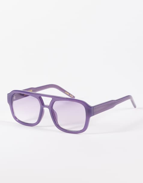A.Kjaerbede Kaya oversized aviator sunglasses in purple shadow - view 1