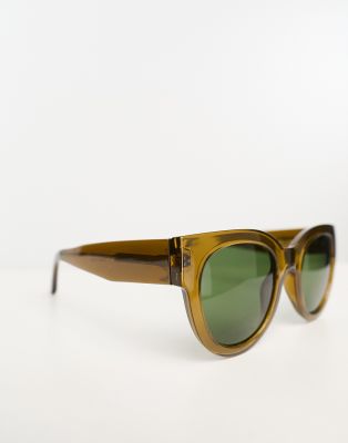 A.Kjaerbede Lilly round sunglasses in smoke transparent - ASOS Price Checker