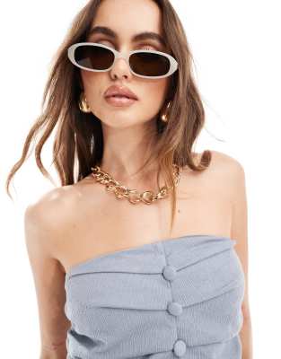 A.Kjaerbede macy narrow sunglasses in cream