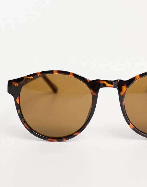 A.Kjaerbede Marvin round sunglasses in demi tortoise, 2 of 4