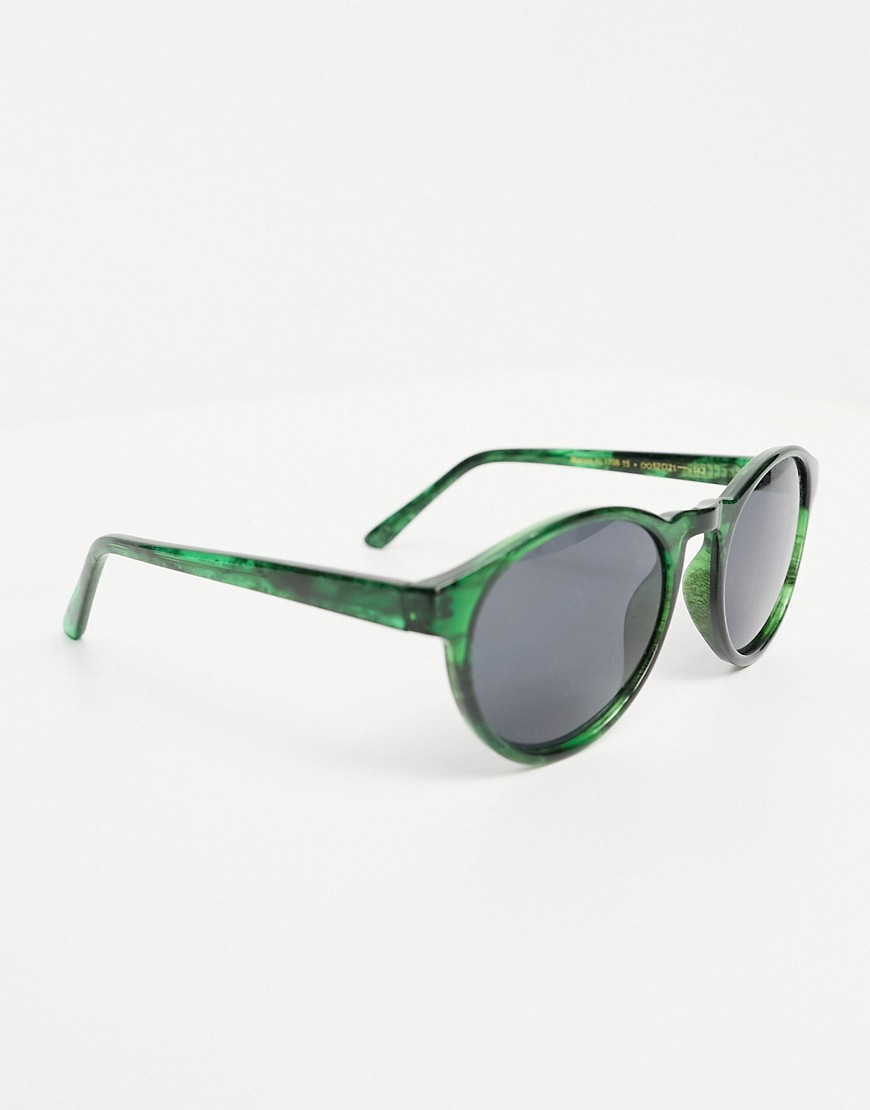 A.Kjaerbede Marvin round sunglasses in green marble transparent