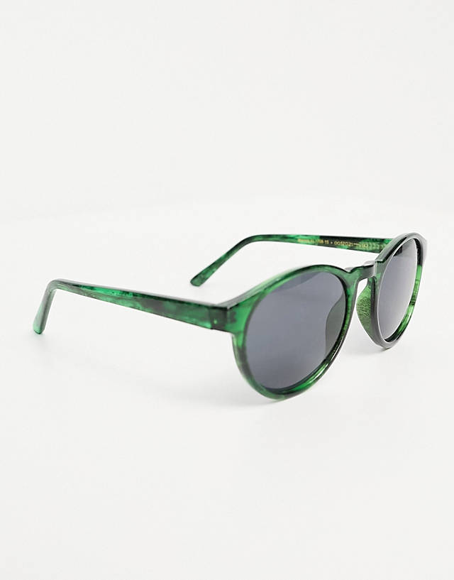 A.Kjaerbede - marvin round sunglasses in green marble transparent