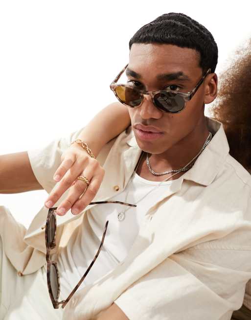 A.Kjaerbede marvin round sunglasses in light tortoise | ASOS