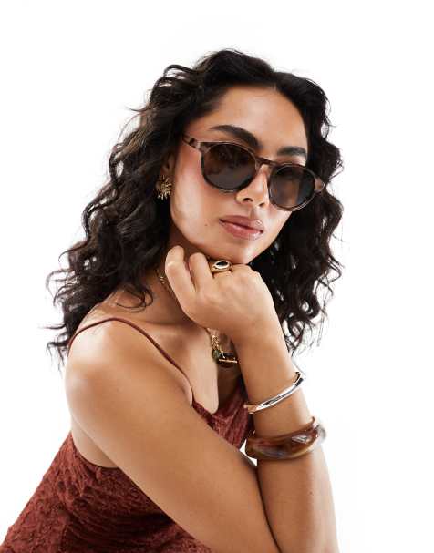 A.Kjaerbede Marvin round sunglasses in light tortoise - view 1