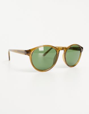 A.kjaerbede Marvin Round Sunglasses In Smoke Transparent-brown