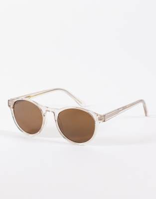 A. Kjaerbede - Marvin - Runde Sonnenbrille in Champagner-Brown Brown No Size