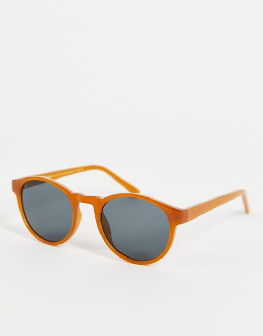 A.Kjaerbede – Marvin – Runde Sonnenbrille in Gelb transparent