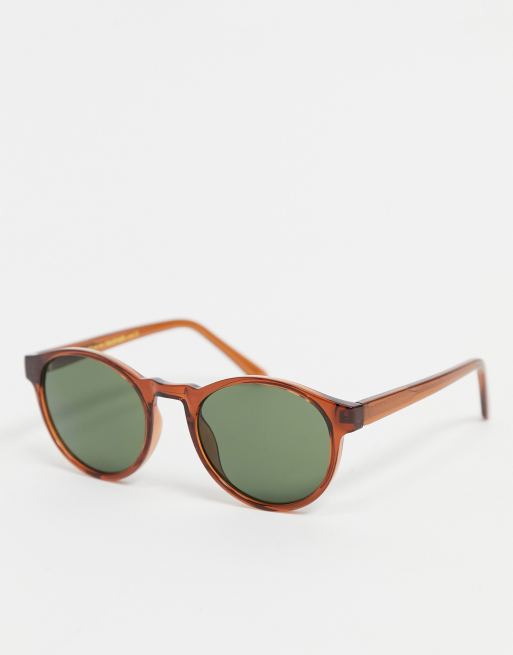 A.Kjaerbede Marvin unisex round sunglasses in brown