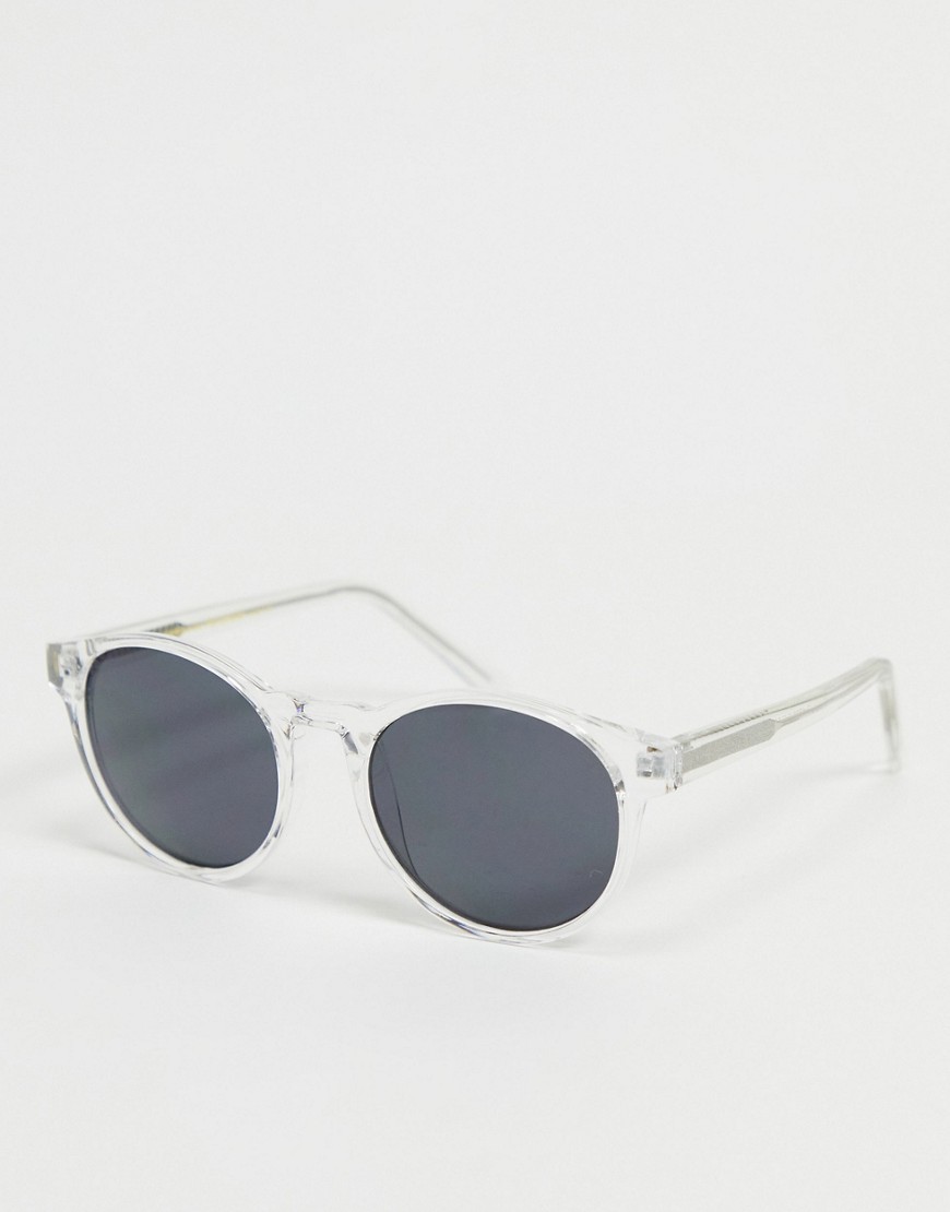 A.kjaerbede Marvin Unisex Round Sunglasses In Clear