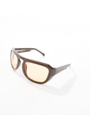 A.kjaerbede Max Oversized Wraparound Sunglasses In Multi