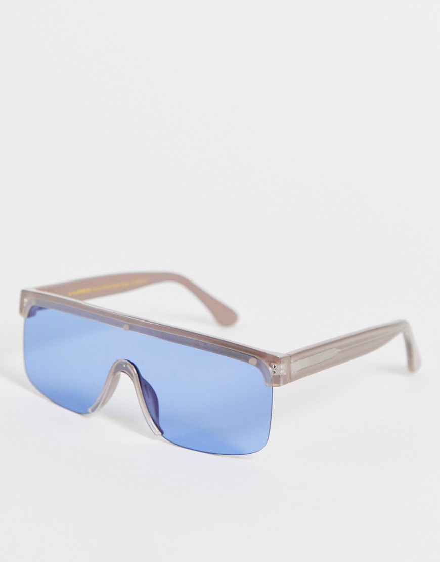 A.Kjaerbede – Move 1 – Ljusgrå visor-solglasögon i oversize och unisex-modell