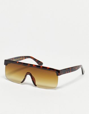 A.Kjaerbede Move Visor Sunglasses In Demi Tort - ASOS Price Checker