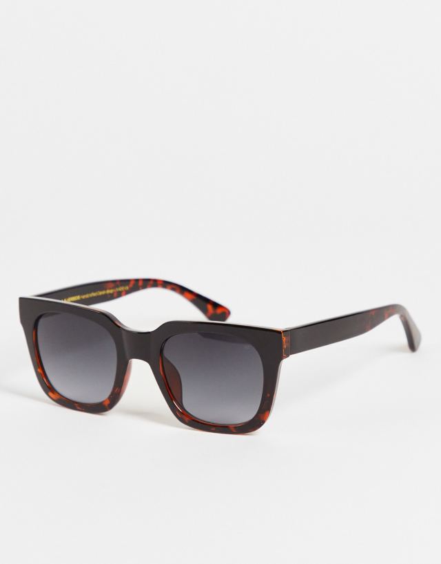 A.Kjaerbede - nancy square sunglasses in black demi tortoiseshell