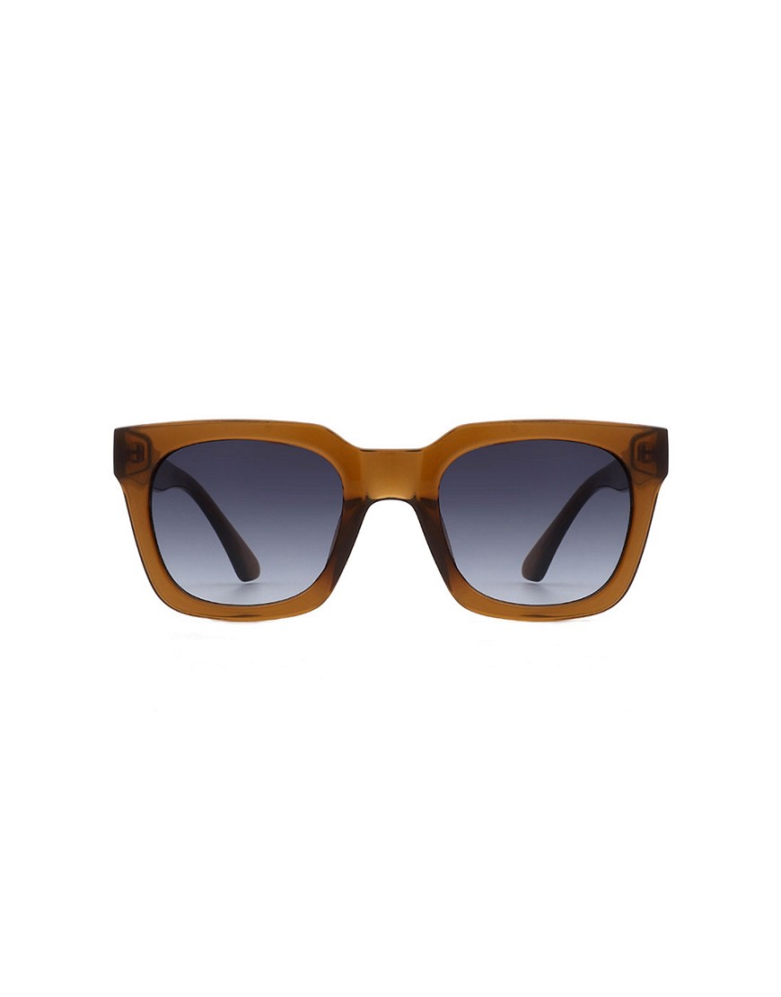 A.kjaerbede Nancy Square Sunglasses In Smoke Transparent-gray