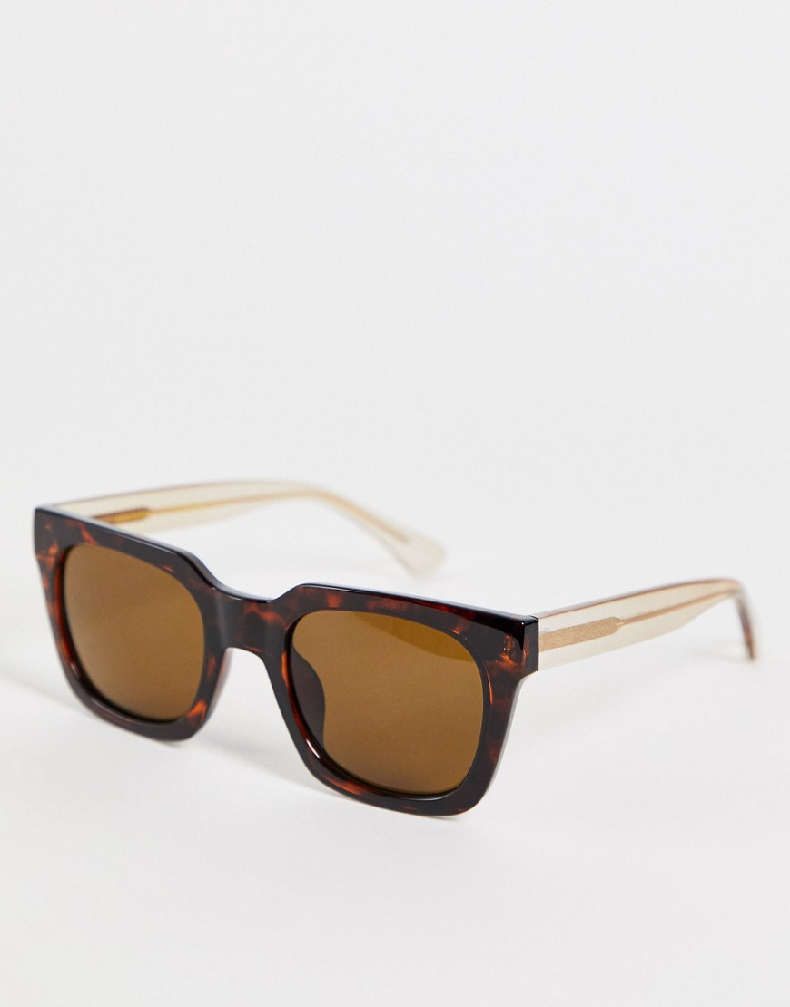 A.Kjaerbede Nancy unisex 70s square sunglasses in brown leopard print
