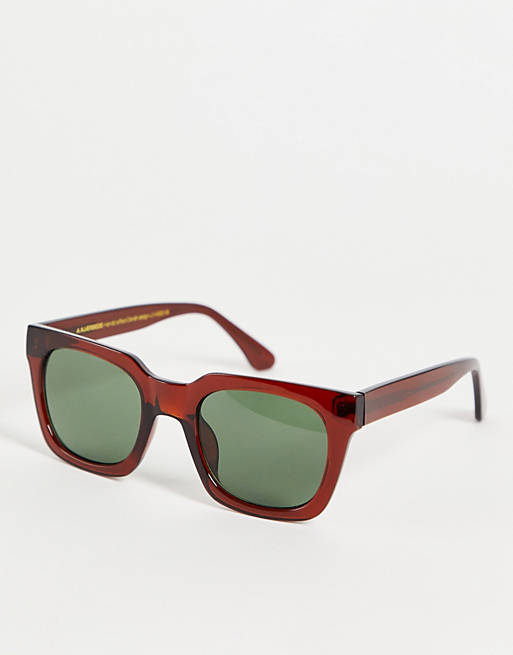 A.Kjaerbede Nancy unisex 70s square sunglasses in dark brown tort