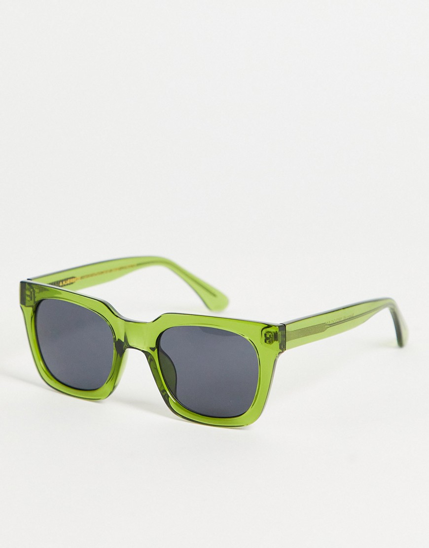 A.Kjaerbede - Nancy - Vierkante uniseks zonnebril in groen