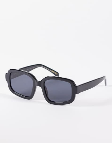 A.Kjaerbede Pluto oversized retro curved sunglasses in black - view 1