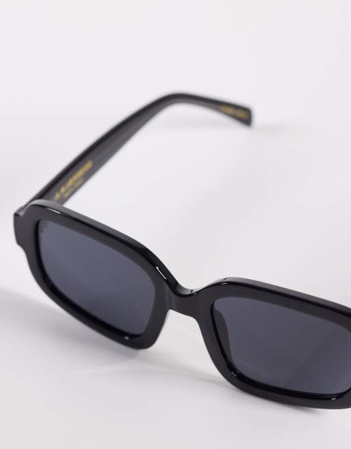 A.Kjaerbede Pluto oversized retro curved sunglasses in black, 2 of 3