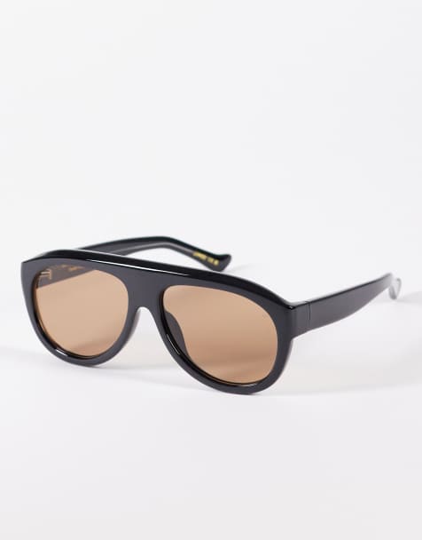 A.Kjaerbede – Rio – Shield-Pilotensonnenbrille in Schwarz mit Oversize-Gestell - view 1