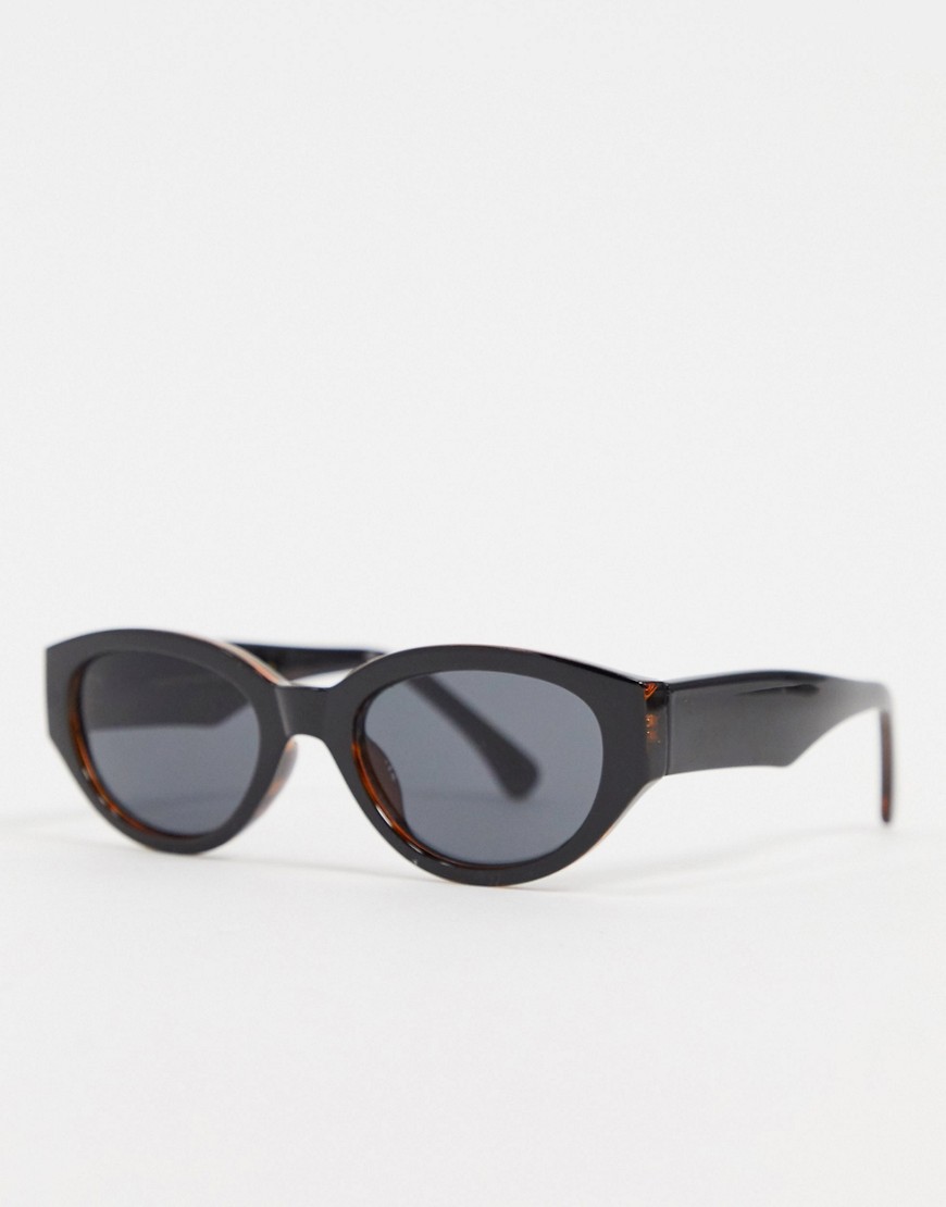 A.Kjaerbede - Ronde retro zonnebril in zwart en bruin