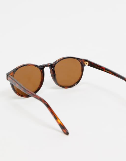A.Kjaerbede round sunglasses in brown tort, 2 of 4