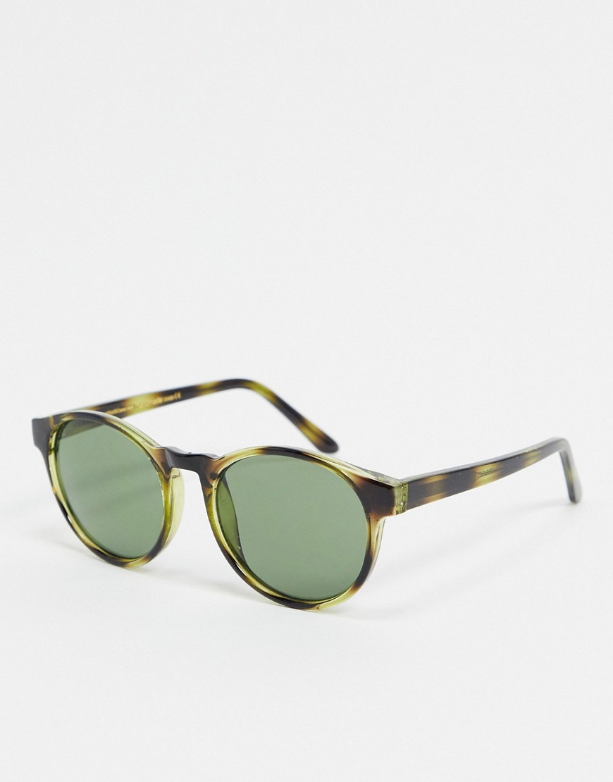 A.Kjaerbede round sunglasses in green tort