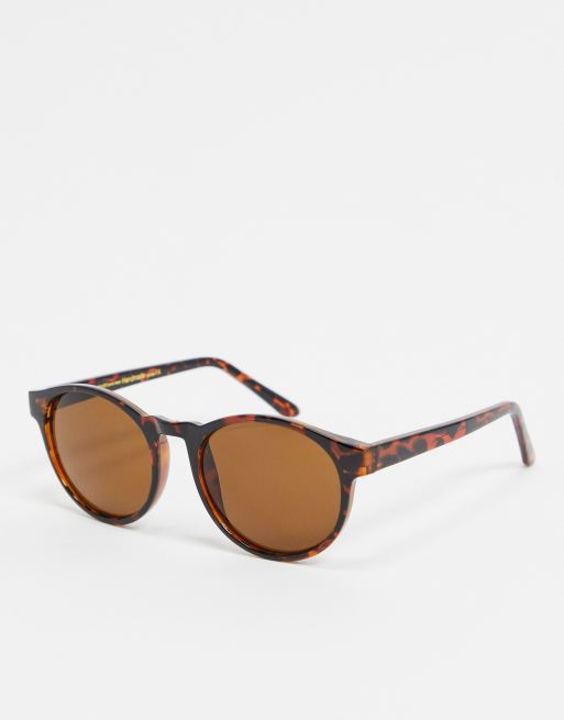 A.Kjaerbede – Runde Sonnenbrille in brauner Schildpattoptik