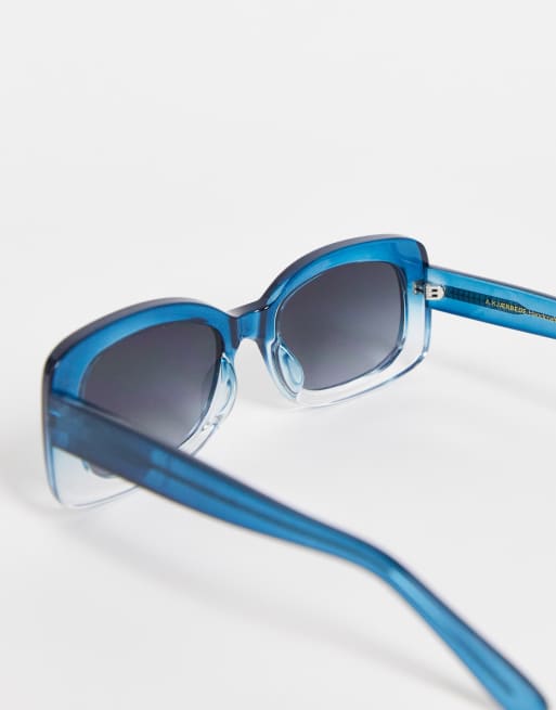 A.Kjaerbede – Salo – Eckige Sonnenbrille in Petrol/transparentem Kristall, 3 von 4