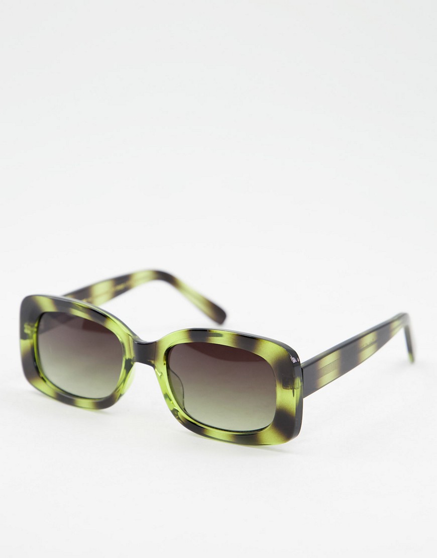 A.Kjaerbede Salo unisex round sunglasses in green tort