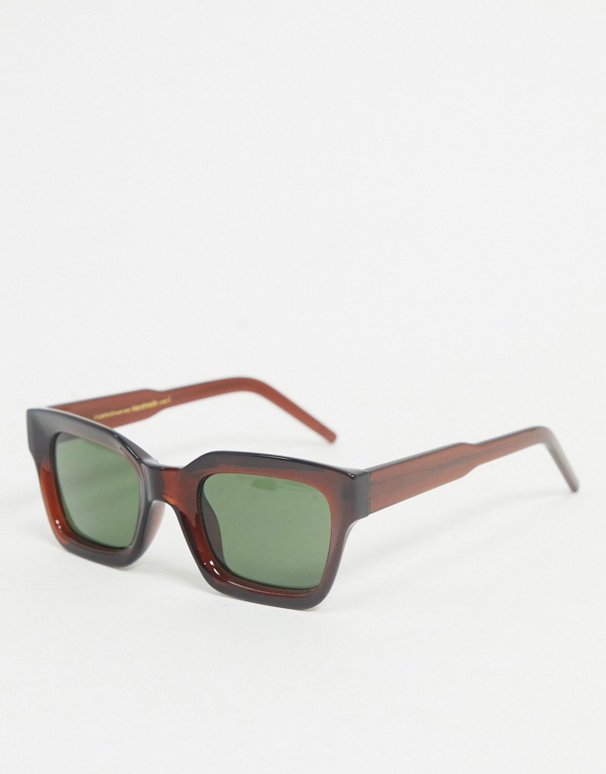 A.Kjaerbede square sunglasses in brown with concave lens