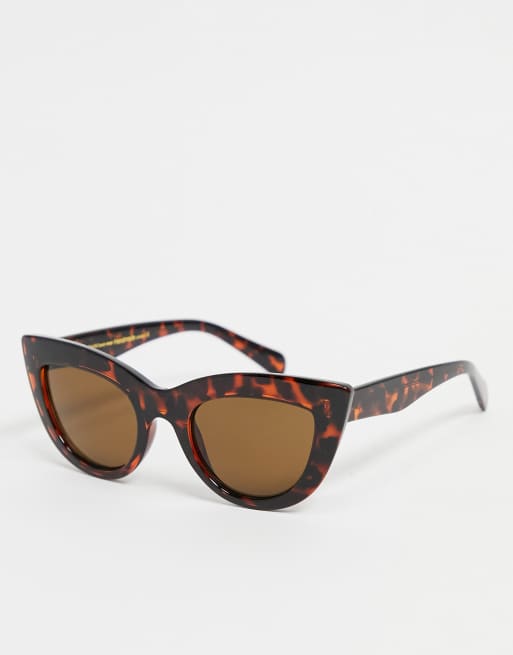 A Kjaerbede Stella Lunettes De Soleil Yeux De Chat Oversize Style Annees 70 A Motif Ecaille De Tortue Pour Femme Marron Asos