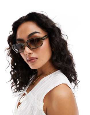 will square sunglasses in gray stripe